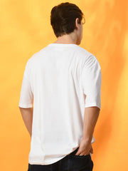 WHITE OVERSIZED DROP SHOULDER T-SHIRT FOR MEN